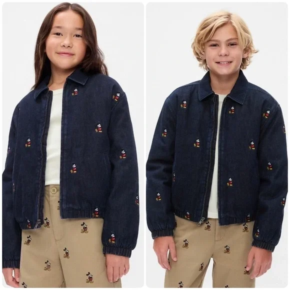 Kids GAP Disney Micky Mouse Embroidered Denim Jacket - Picture 1 of 6